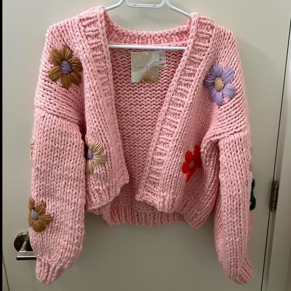 Cute hand stitch 3D flower cardigan new with tag - Picture 2 of 6